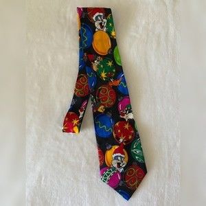 Looney Tunes Mania Warner Bros Vintage Christmas Collectible 100% Silk Tie
